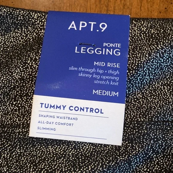 🌸NWT APT 9 Womens Ponte Tummy Control Legging - size Medium - Picture 3 of 10
